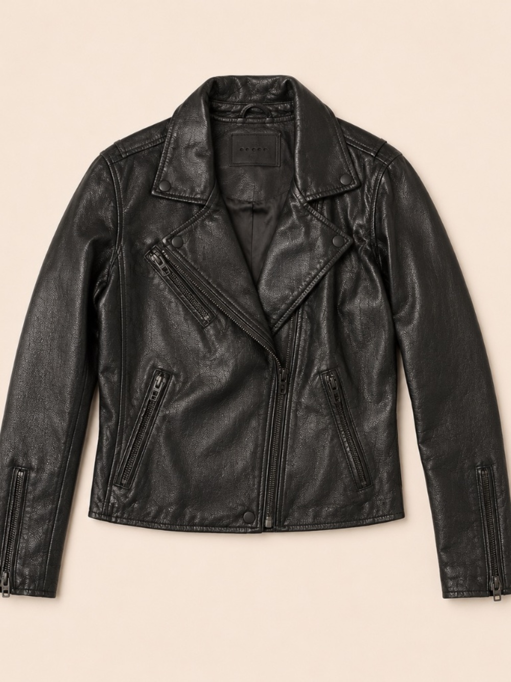 BLANKNYC Black Faux Leather Moto Jacket Size XS